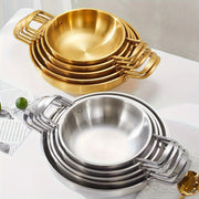 Golden Stainless Steel Ramen Pot with Lid for Soup and Seafood Cooking