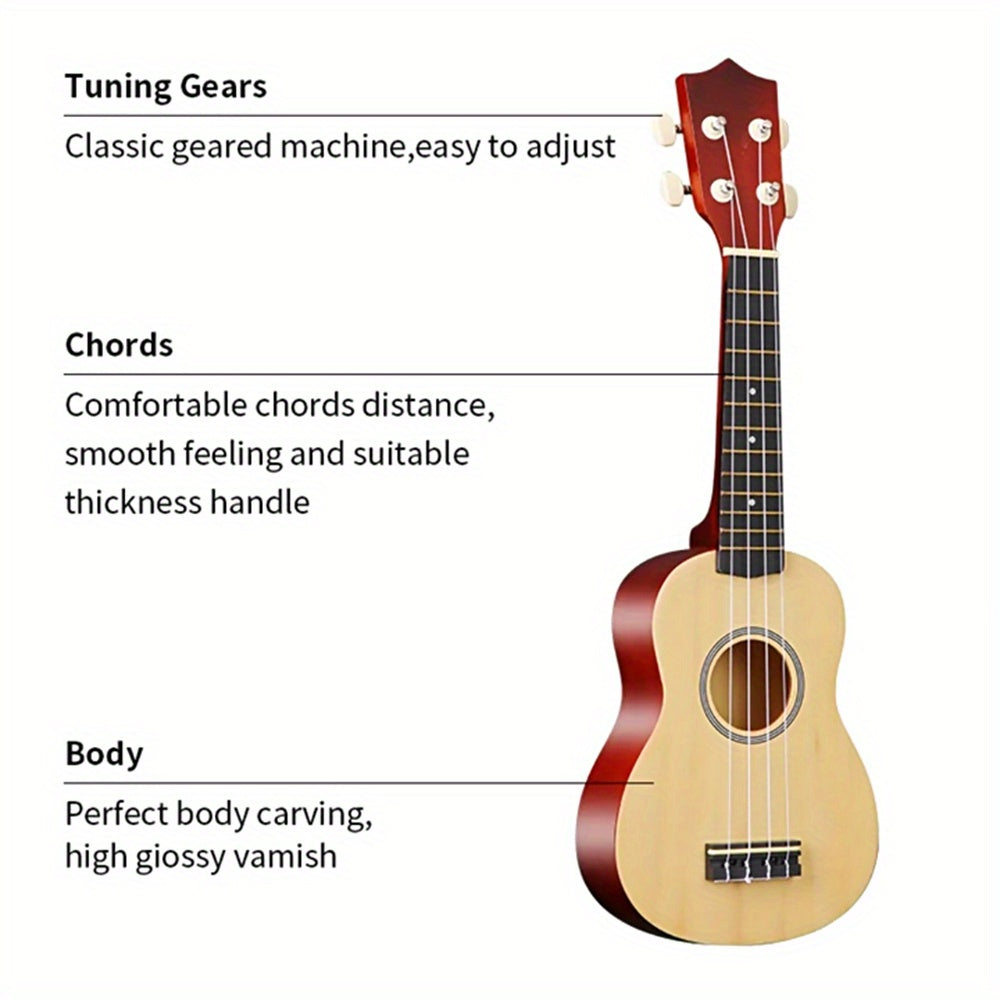 Adult Beginner Ukulele 53.34cm Hawaiian Style Four-String Musical Instrument in Multiple Colors