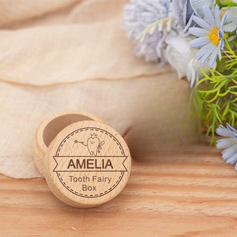 Personalized Wooden Tooth Fairy Box for Children Baby Shower Gift Keepsake