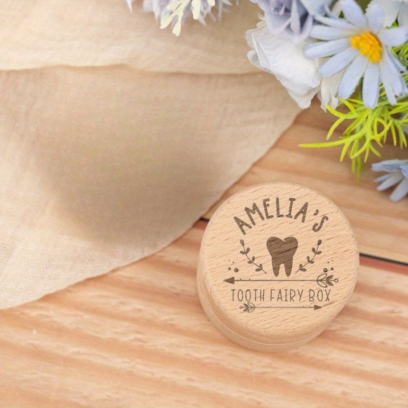 Personalized Wooden Tooth Fairy Box for Children Baby Shower Gift Keepsake