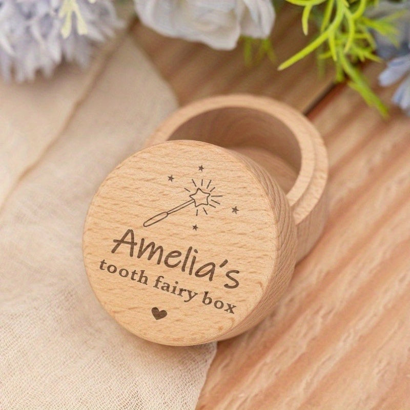 Personalized Wooden Tooth Fairy Box for Children Baby Shower Gift Keepsake