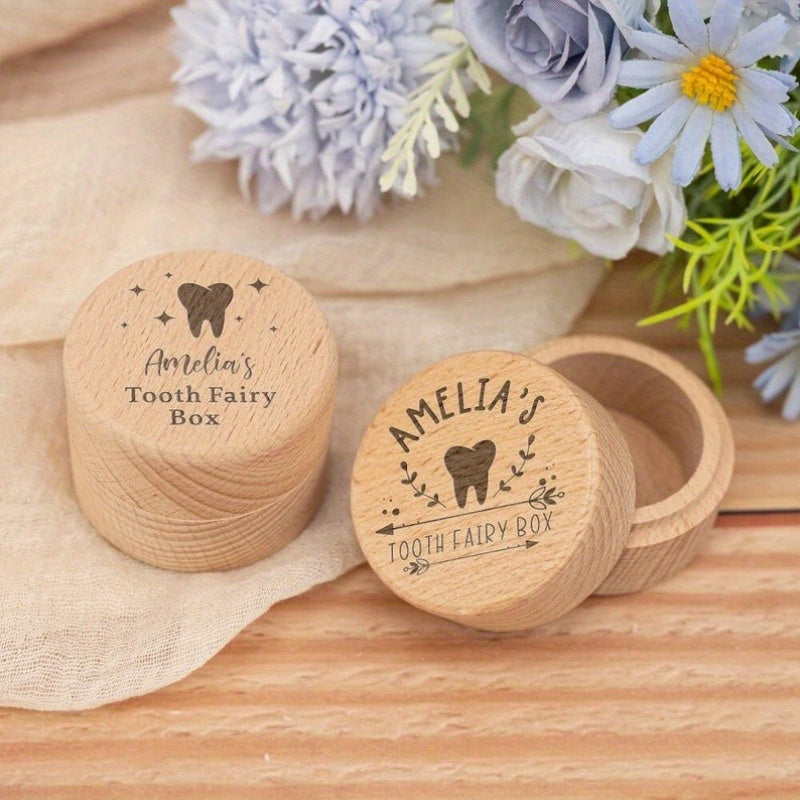 Personalized Wooden Tooth Fairy Box for Children Baby Shower Gift Keepsake