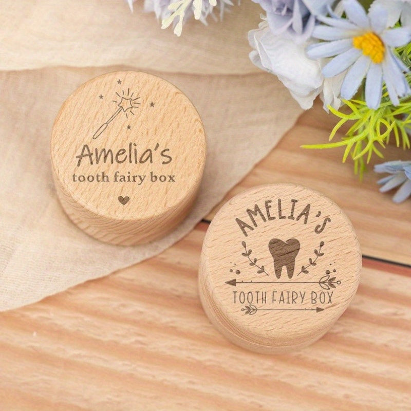 Personalized Wooden Tooth Fairy Box for Children Baby Shower Gift Keepsake