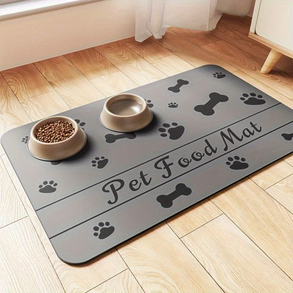 Alfombrilla para comida de mascotas absorbente, antideslizante, impermeable y resistente a manchas para uso en interiores