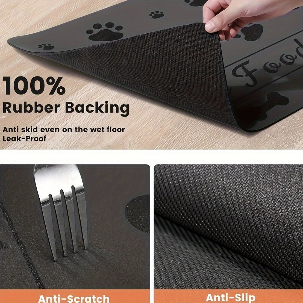 Pet Food Mat Absorbent Non-Slip Waterproof Stain-Resistant for Indoor Use