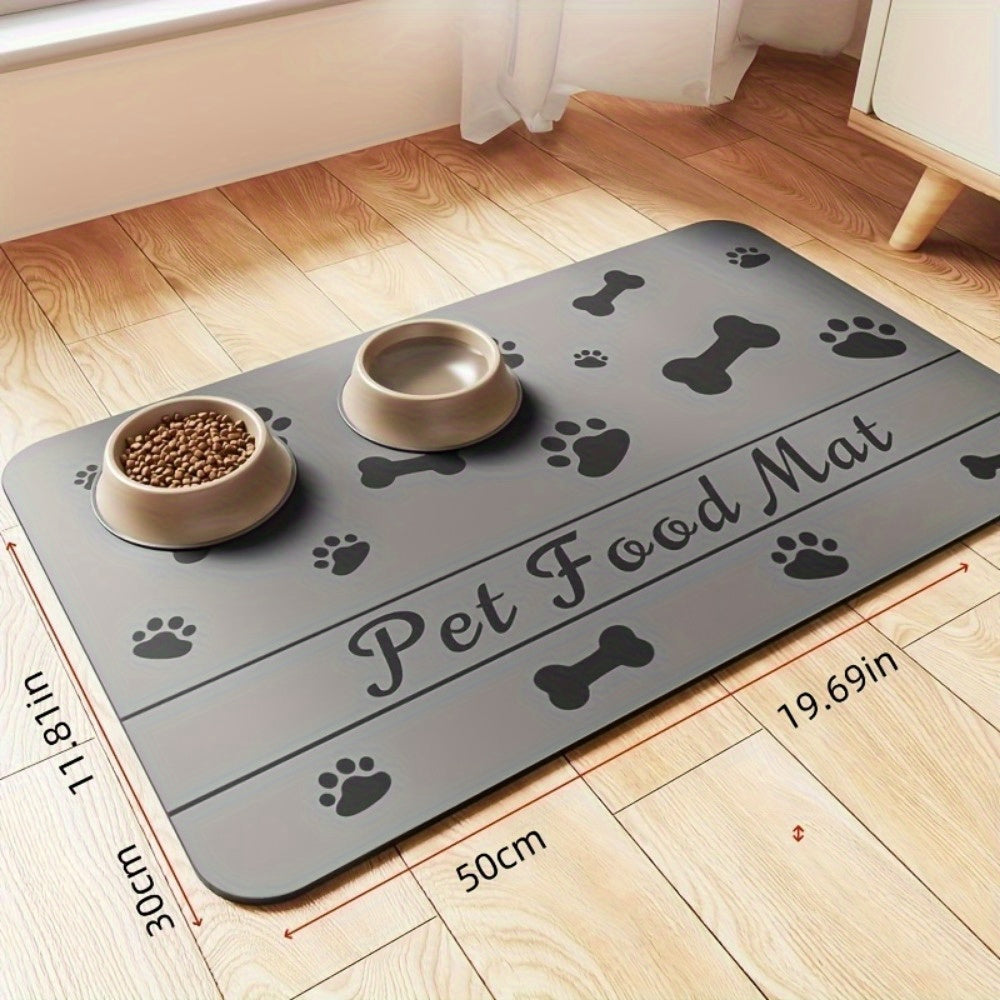 Pet Food Mat Absorbent Non-Slip Waterproof Stain-Resistant for Indoor Use