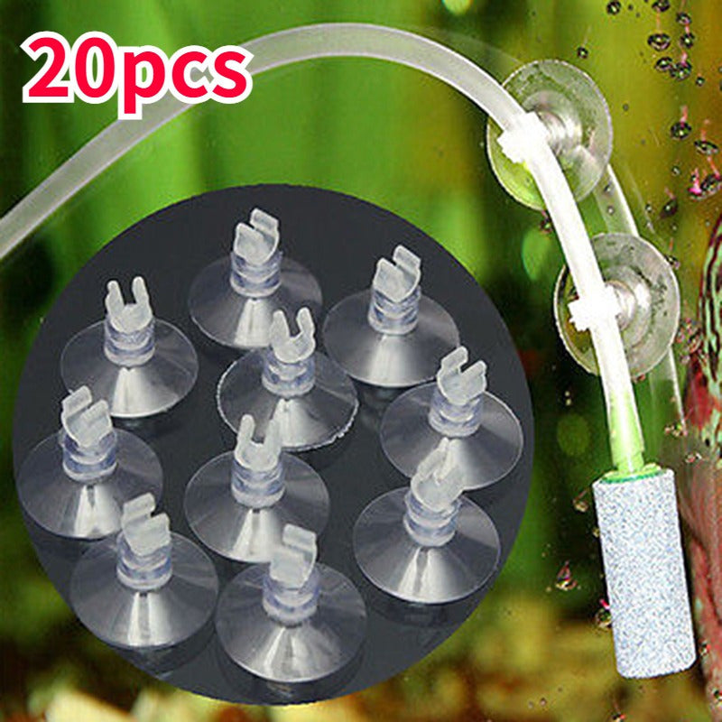 20 Suction Cups for Aquarium Air Pump Pipe Securing Fish Tank Accessories