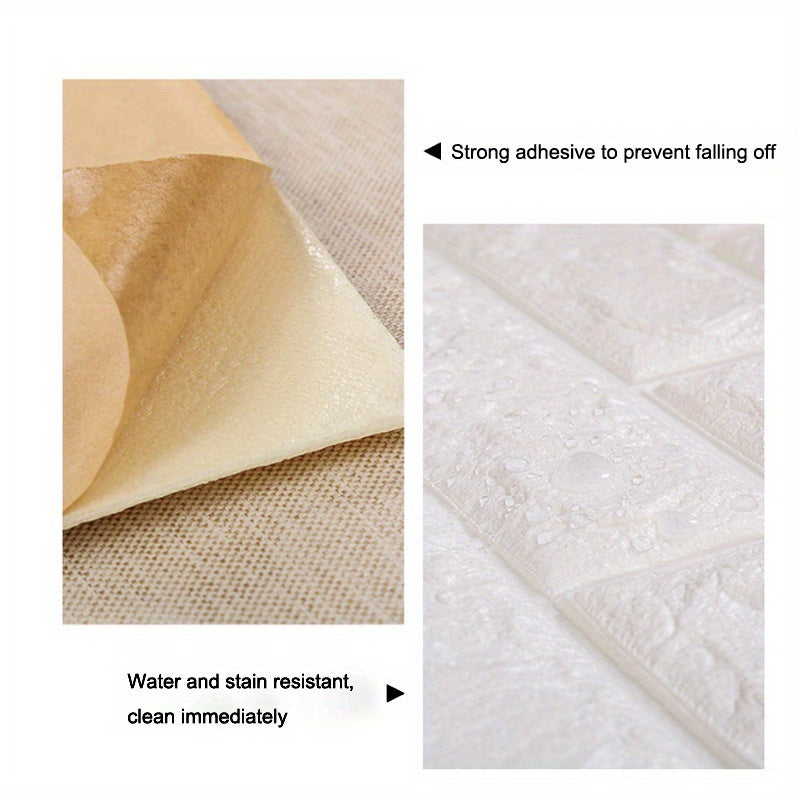 Self-Adhesive Waterproof Brick Wall Panels 10M x 70cm for Living Room Bedroom Decor