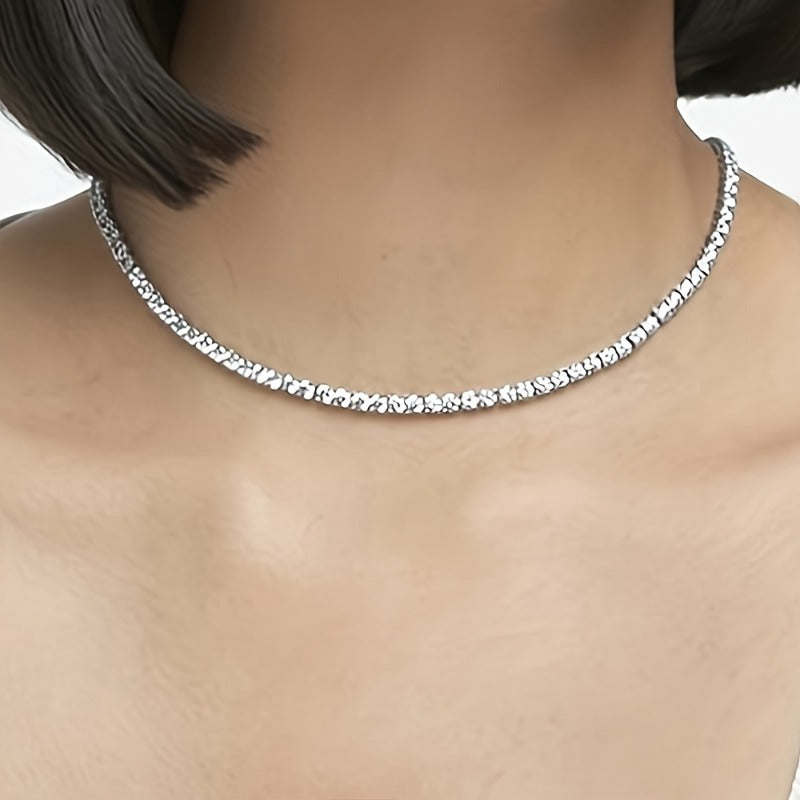 Ayollar uchun zamonaviy vintage moissanite tennis marjon, 925 kumushdan tayyorlangan va 18K oltin bilan qoplangan, ETERNALS EARTH 45 sm klassik to'plar bilan pandant, har kuni kiyish va yil davomida ta'til uchun mos jozibador bahor bayrami zargarlik.