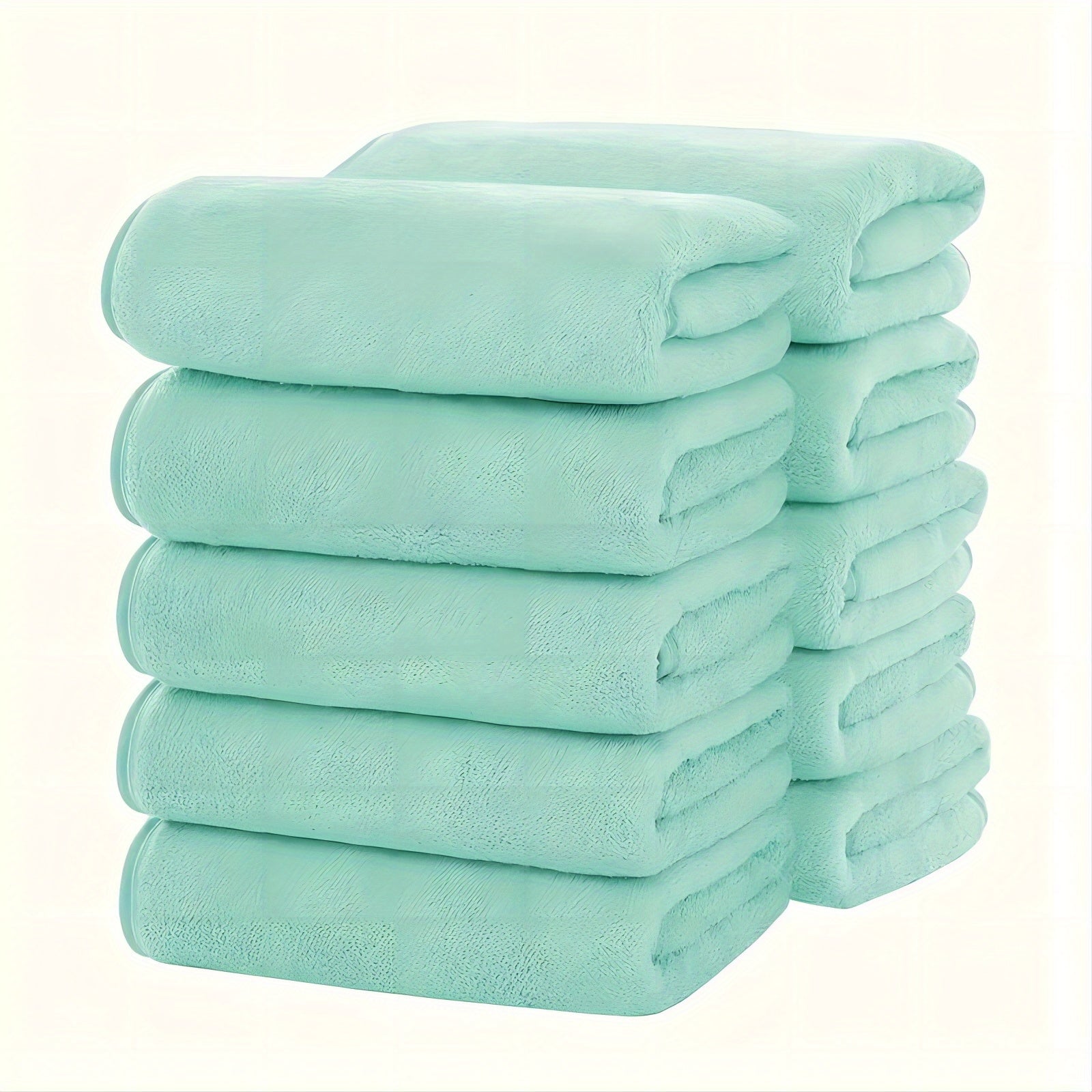10-Pack Coral Fleece Towels Ultra-Soft Polyester Blend Quick-Dry Space-Themed Bath and Gym Towels