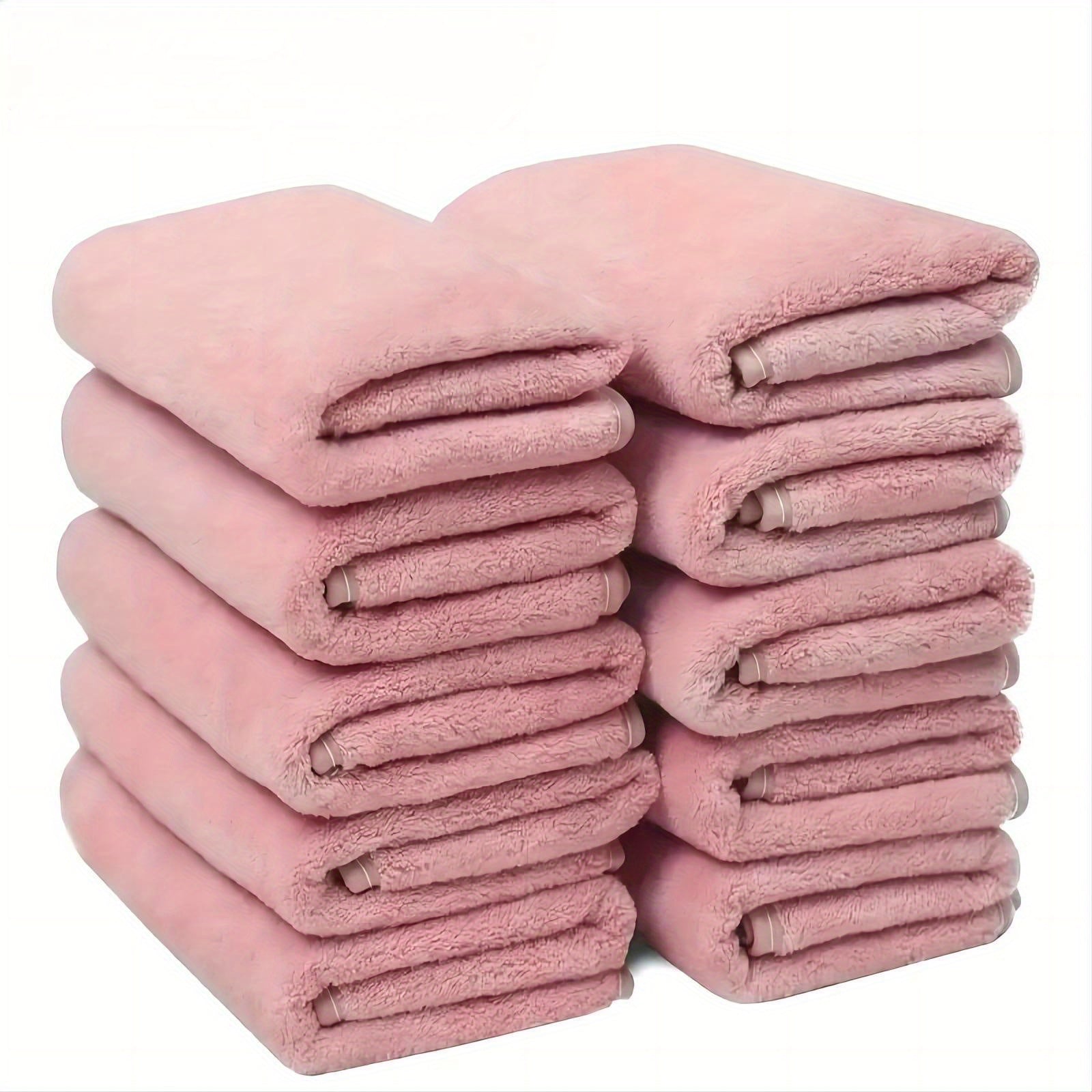 10-Pack Coral Fleece Towels Ultra-Soft Polyester Blend Quick-Dry Space-Themed Bath and Gym Towels