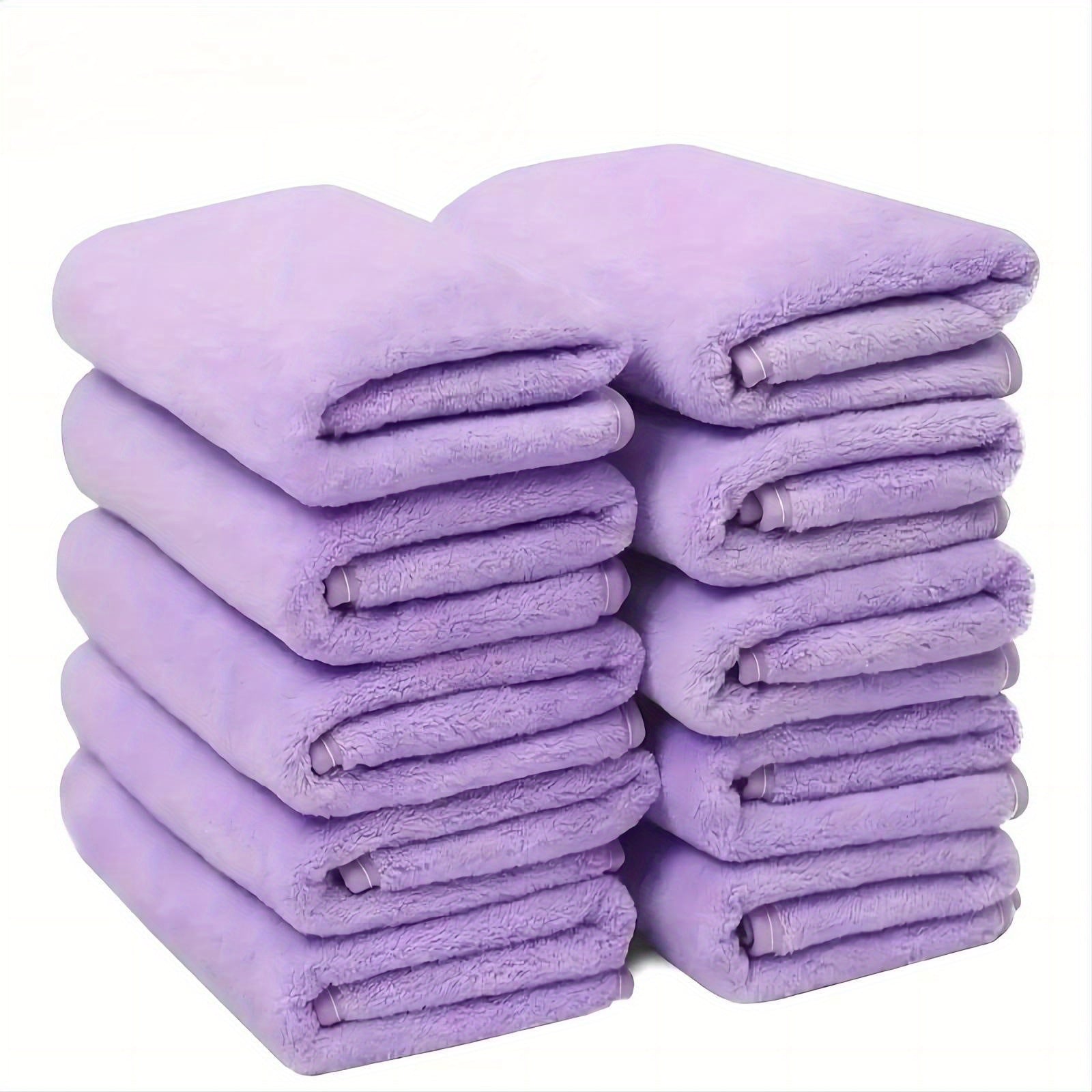 10-Pack Coral Fleece Towels Ultra-Soft Polyester Blend Quick-Dry Space-Themed Bath and Gym Towels