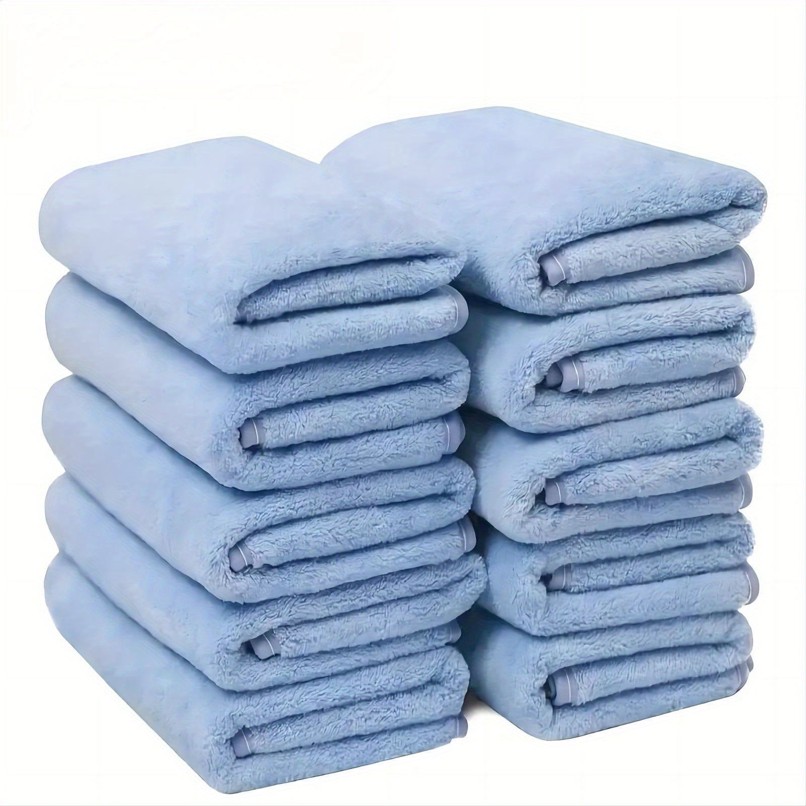 10-Pack Coral Fleece Towels Ultra-Soft Polyester Blend Quick-Dry Space-Themed Bath and Gym Towels