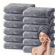 10-Pack Coral Fleece Towels Ultra-Soft Polyester Blend Quick-Dry Space-Themed Bath and Gym Towels