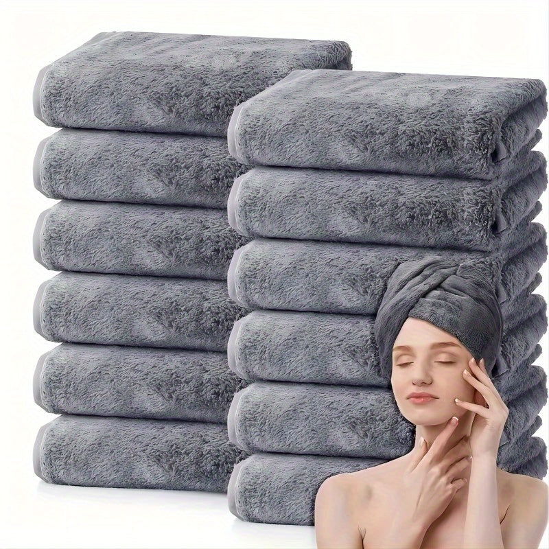 10-Pack Coral Fleece Towels Ultra-Soft Polyester Blend Quick-Dry Space-Themed Bath and Gym Towels