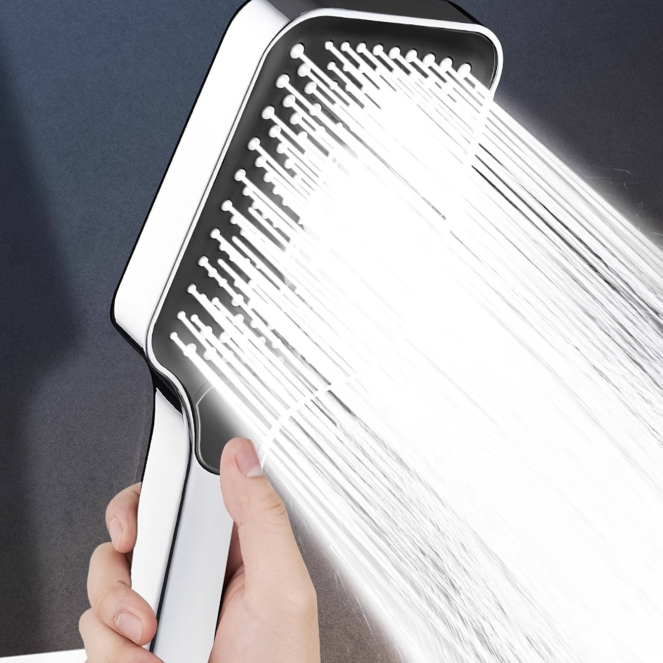 Plastic Handheld Shower Head with Adjustable Spray and Water-Efficient Design