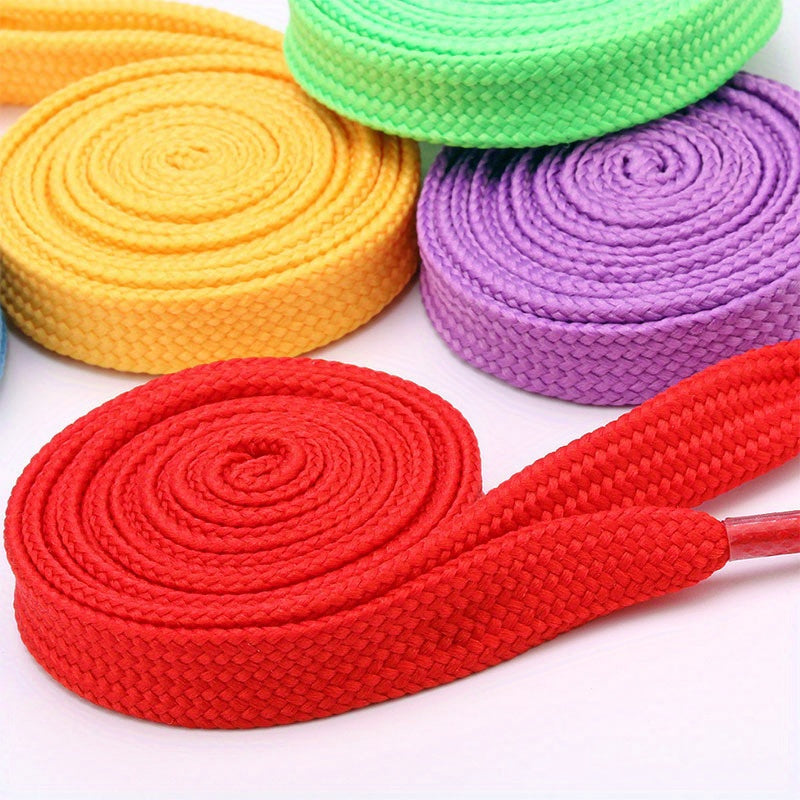 10-Pack Nylon Flat Shoelaces for Sports Shoes, Boots, Sneakers, Vibrant Colors
