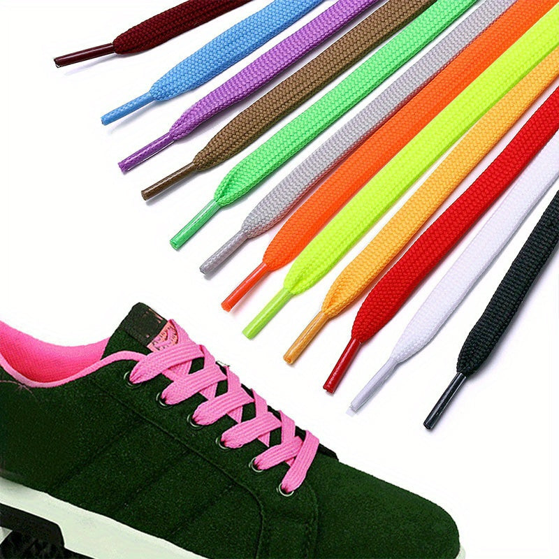 10-Pack Nylon Flat Shoelaces for Sports Shoes, Boots, Sneakers, Vibrant Colors