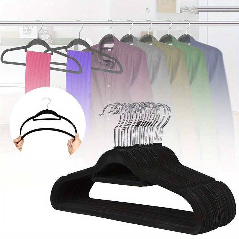 Pack of 10 Velvet Hangers with Swivel Hooks Non-Slip Space Saving Includes Tie Bar for Coats Suits Dresses