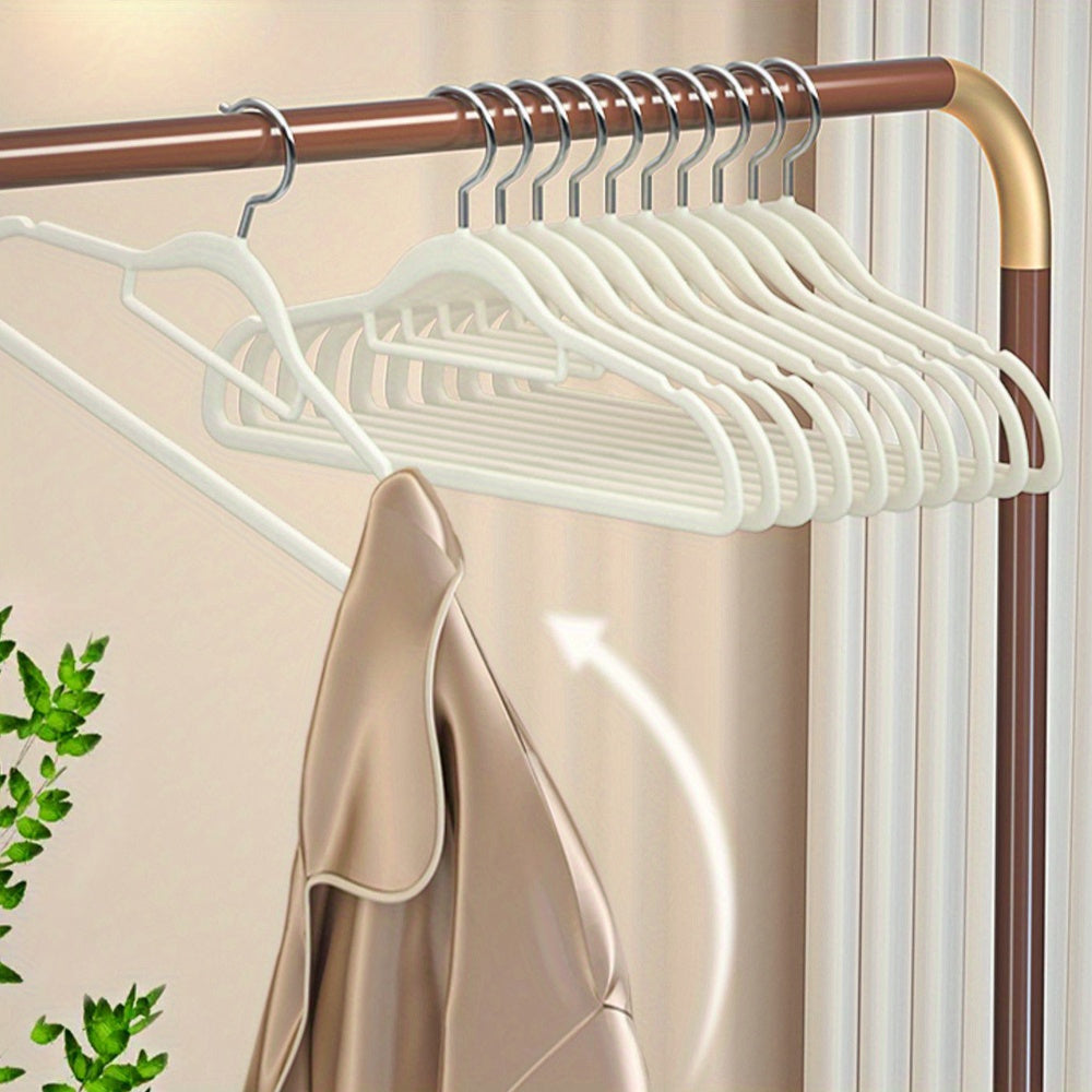 Pack of 10 Velvet Hangers with Swivel Hooks Non-Slip Space Saving Includes Tie Bar for Coats Suits Dresses