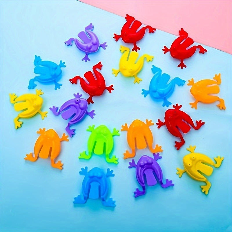 15 Colorful Mini Fidget Jumping Frogs for Finger Dexterity and Math Skills