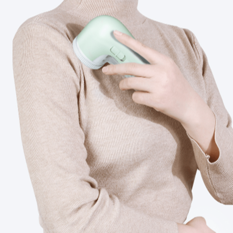 Clothing Lint Remover USB Rechargeable with Three-Leaf Blade Spring Green