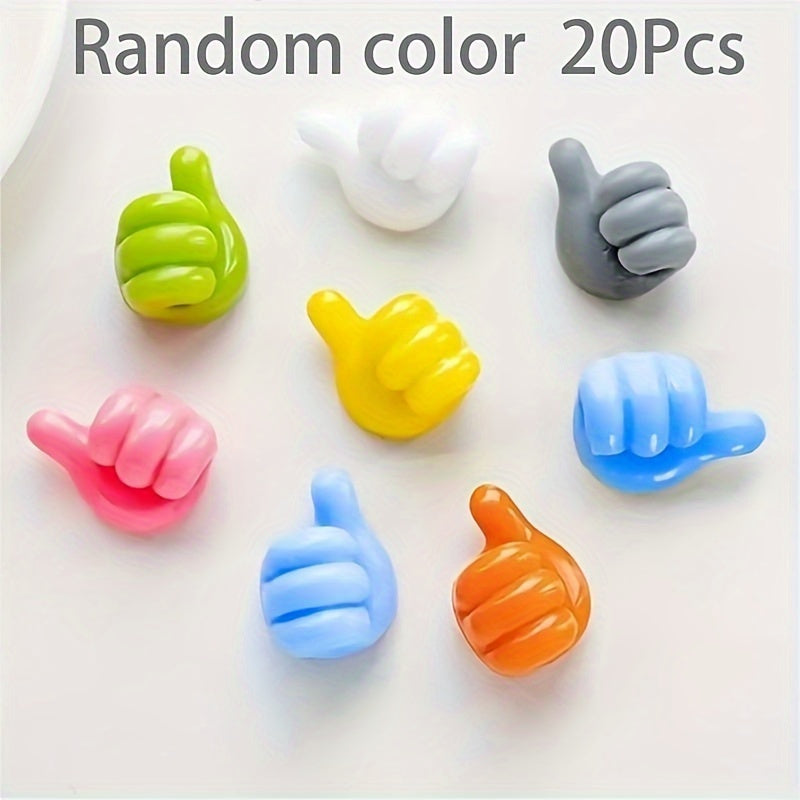 20 Premium Polished Plastic Wall Hooks for Cable and Key Organization
