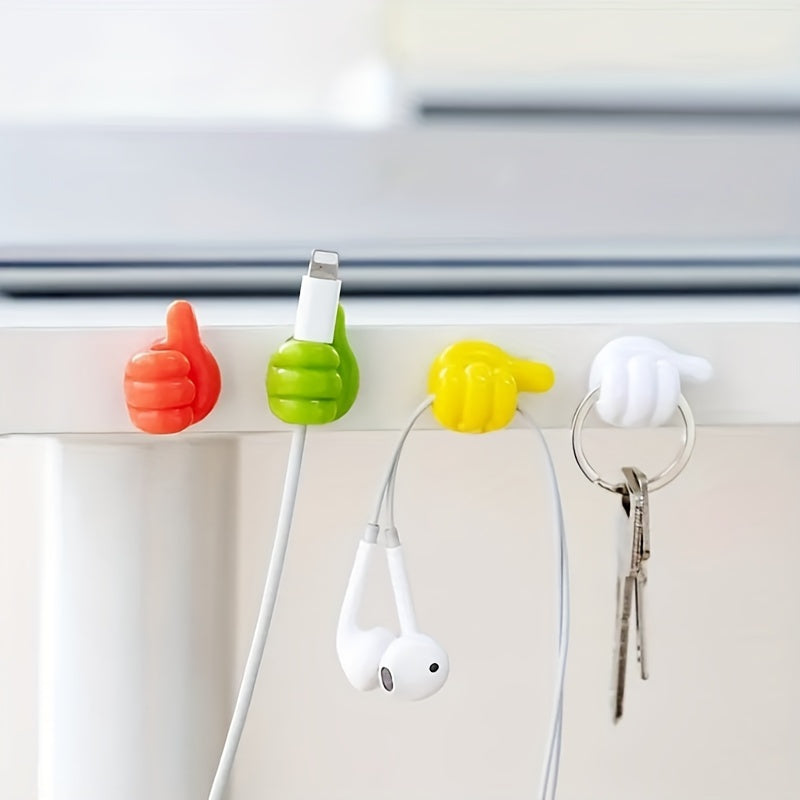 20 Premium Polished Plastic Wall Hooks for Cable and Key Organization