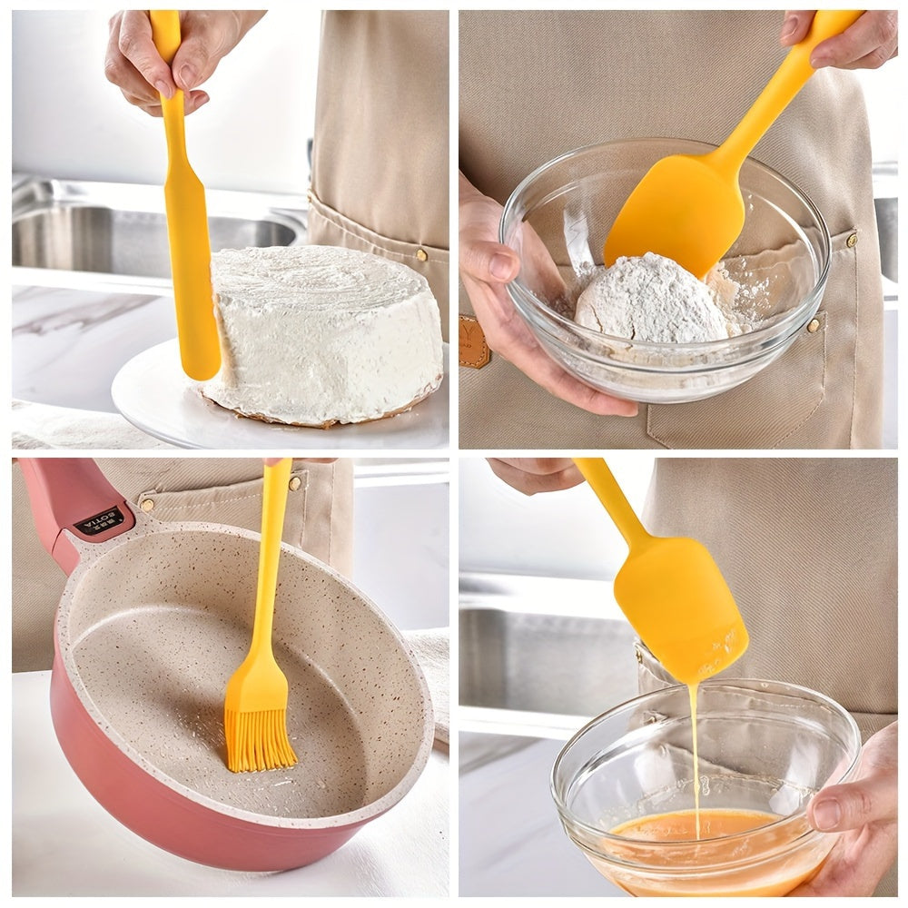 6 ta silikon spatula to'plami - pishirish, ovqat tayyorlash va aralashtirish uchun ideal, yopishmaydigan va issiqqa chidamli oshxona asboblari - idish-tovoq tozalash mashinasida yuvish mumkin va tozalash oson pishirish asboblari