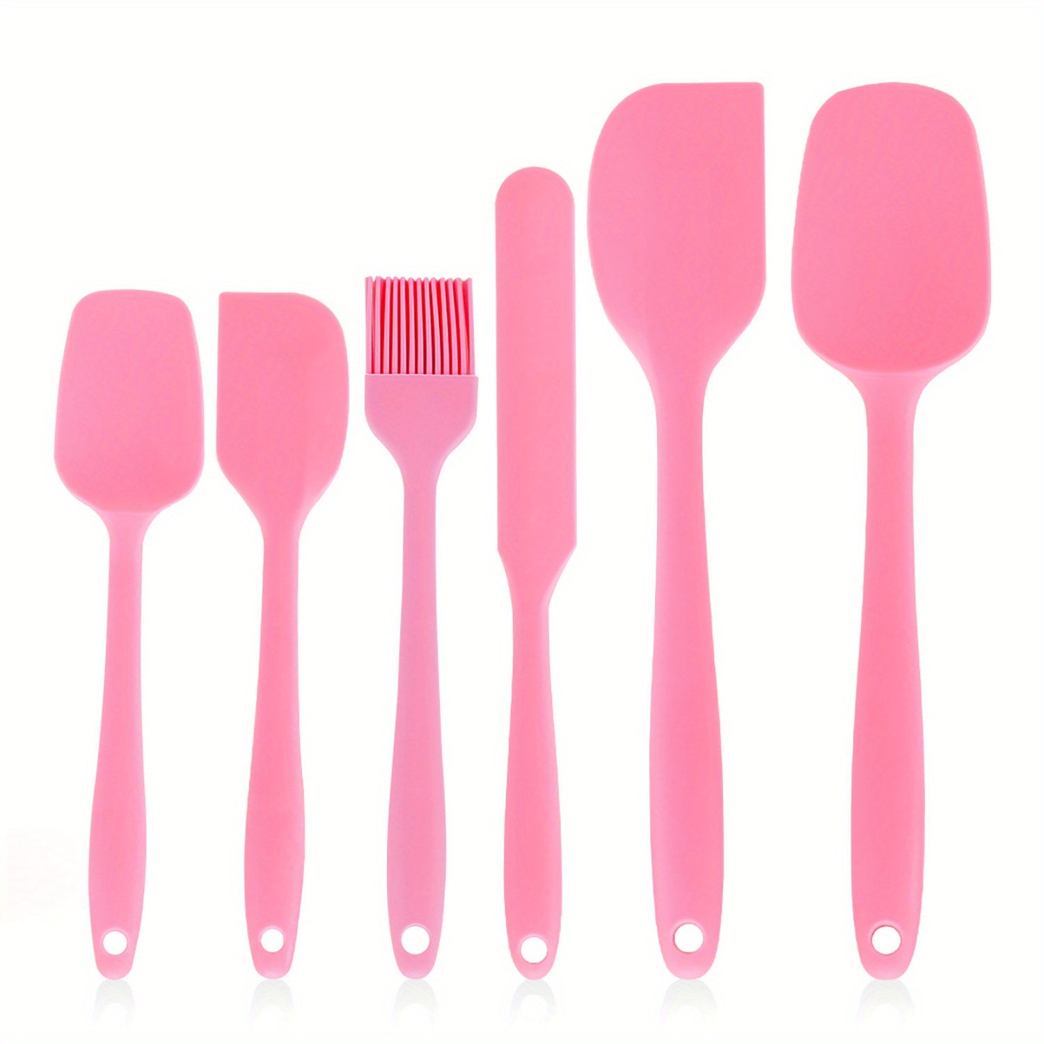 6 ta silikon spatula to'plami - pishirish, ovqat tayyorlash va aralashtirish uchun ideal, yopishmaydigan va issiqqa chidamli oshxona asboblari - idish-tovoq tozalash mashinasida yuvish mumkin va tozalash oson pishirish asboblari