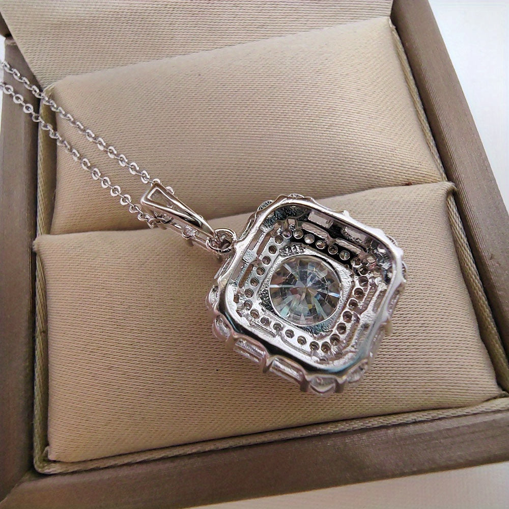 Sterling Silver 5 Carat Moissanite Pendant Necklace for Women