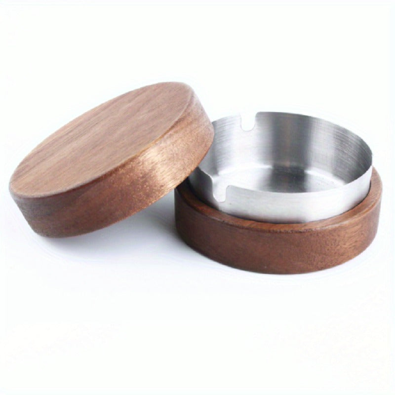 Wooden Vintage-Style Ashtray Portable Decorative for Home Office Outdoor