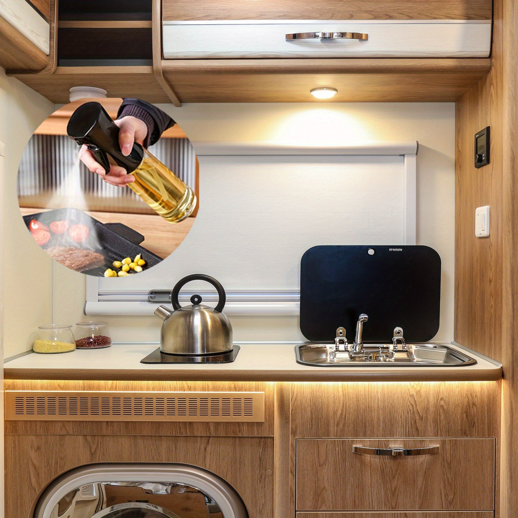 Cooking Oil Mist Spray Bottle 1PC, Food Safe Oil Dispenser for Kitchen Use