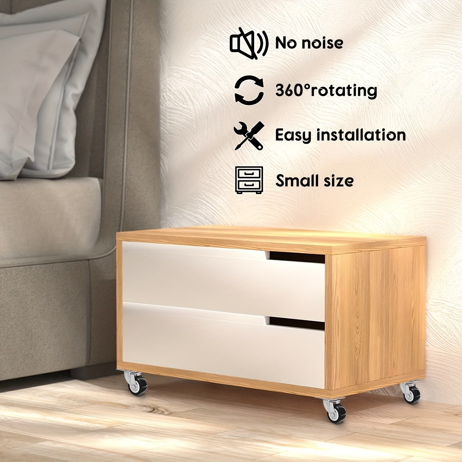 Heavy-Duty Polished Metal Swivel Caster Wheels for Furniture and Kitchen Use