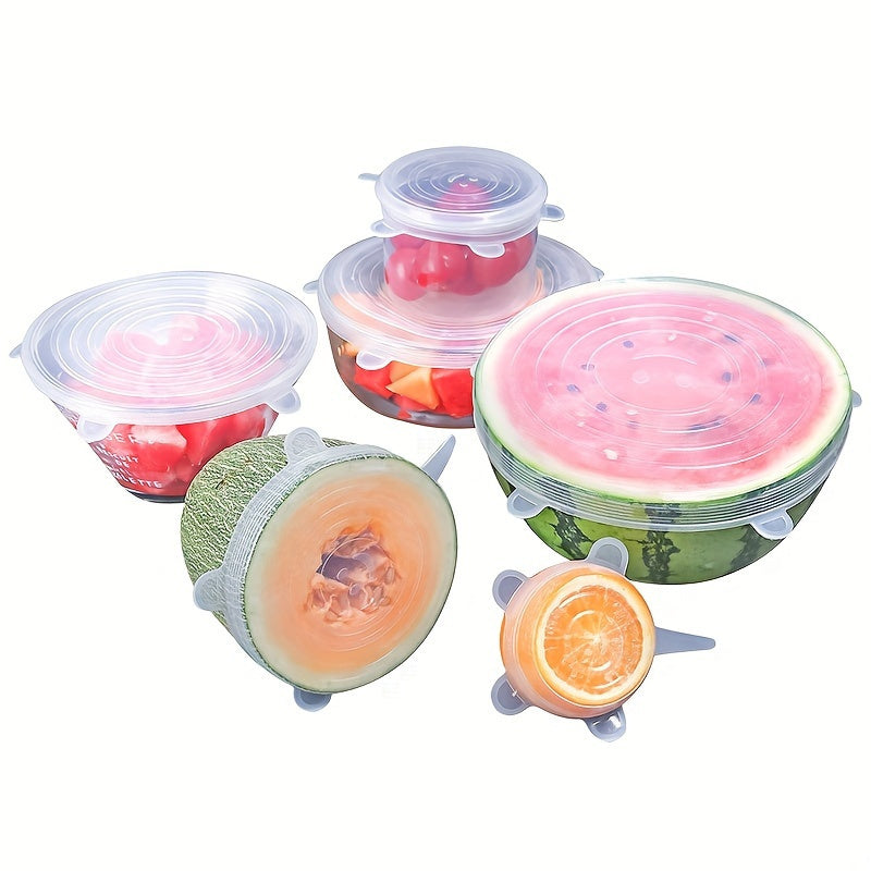 12 Silicone Stretch Lids Reusable Food Storage Covers Dishwasher Safe Durable