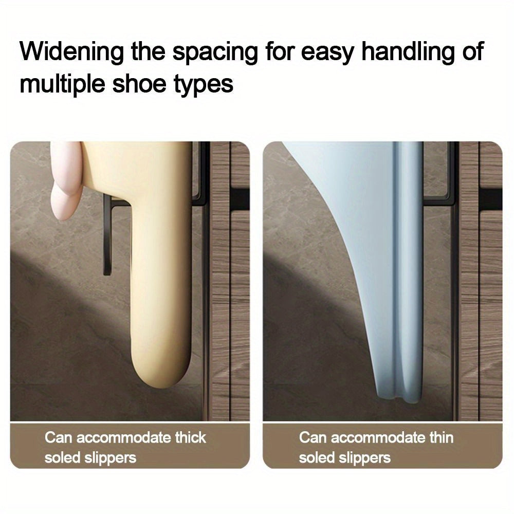 Wall-Mounted Bathroom Slipper Rack with Hooks Space Saver Organizer