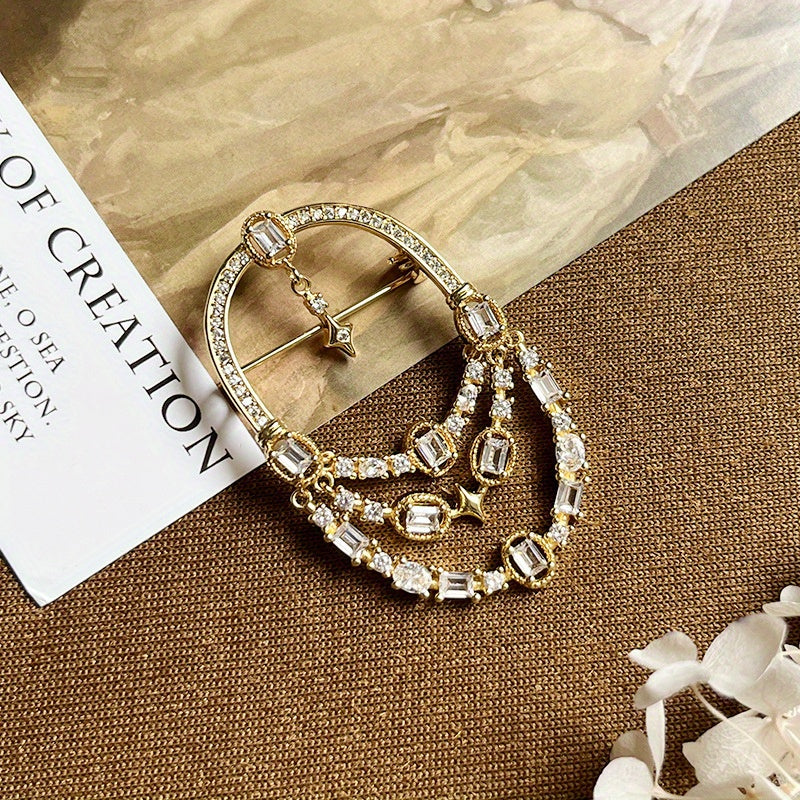 Vintage Mediterranean Brooch with Cut-Out Design for Ladies' Formal Events