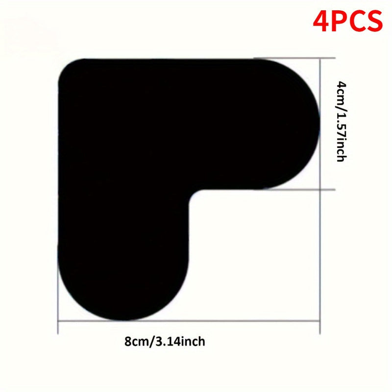 Heart-Shaped Carpet Stickers Set of 4 Anti-Slip Floor Mat Pads Reusable