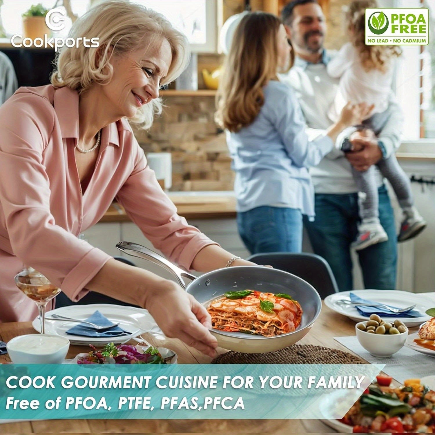 Stainless Steel Ceramic Nonstick Frying Pan 25.4cm Oven Safe Dishwasher Safe