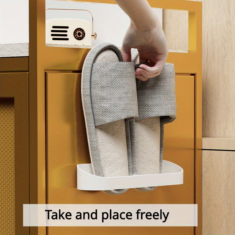 Devorga o'rnatiladigan hammom poyabzal tokchasi, pichoqsiz o'rnatish bilan, uy hammomida poyabzallarni qulay saqlash uchun. Hammom poyabzallarini va boshqa narsalarni tartibga solish va saqlash uchun ideal.