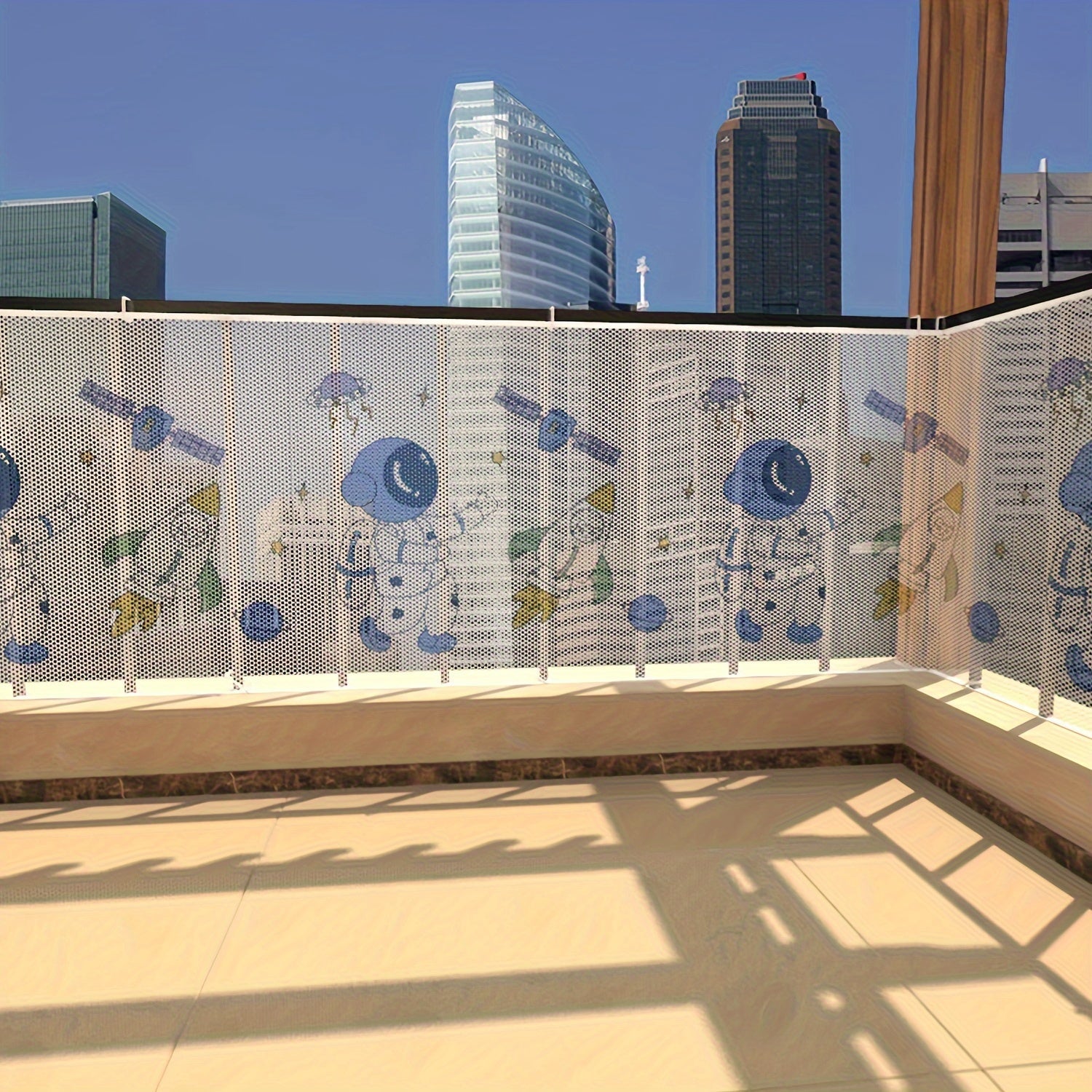 Safety Railing Net for Stair and Balcony Polyester Fiber Cartoon Print Child Guard
