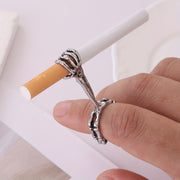 Unisex Metal Hand Bone Smoking Ring Skull Pattern Cigarette Holder