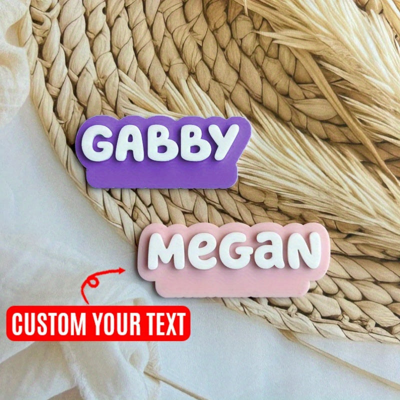 Unisex Personalized Acrylic Name Brooch Pin for Jackets and Bags