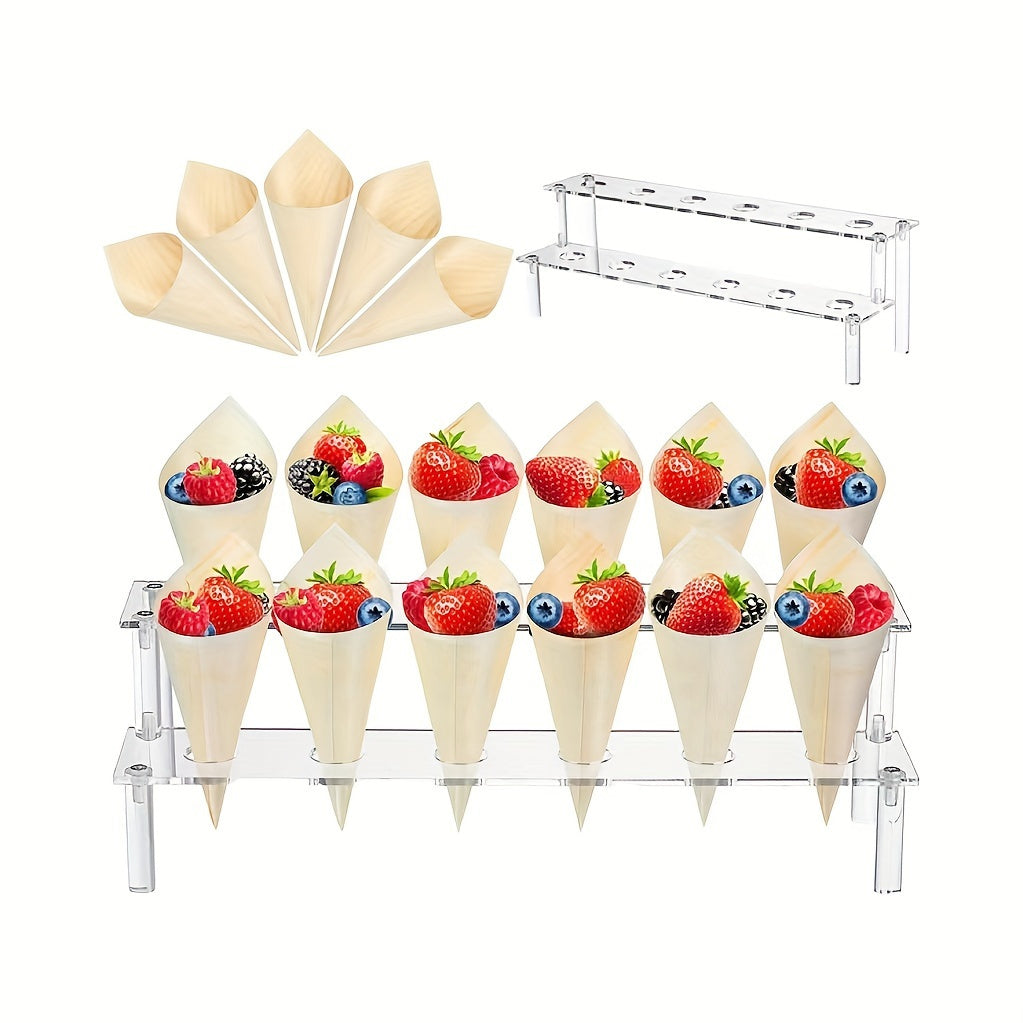 Acrylic Ice Cream and Popcorn Display Stand with 12 Slots for Parties and Events