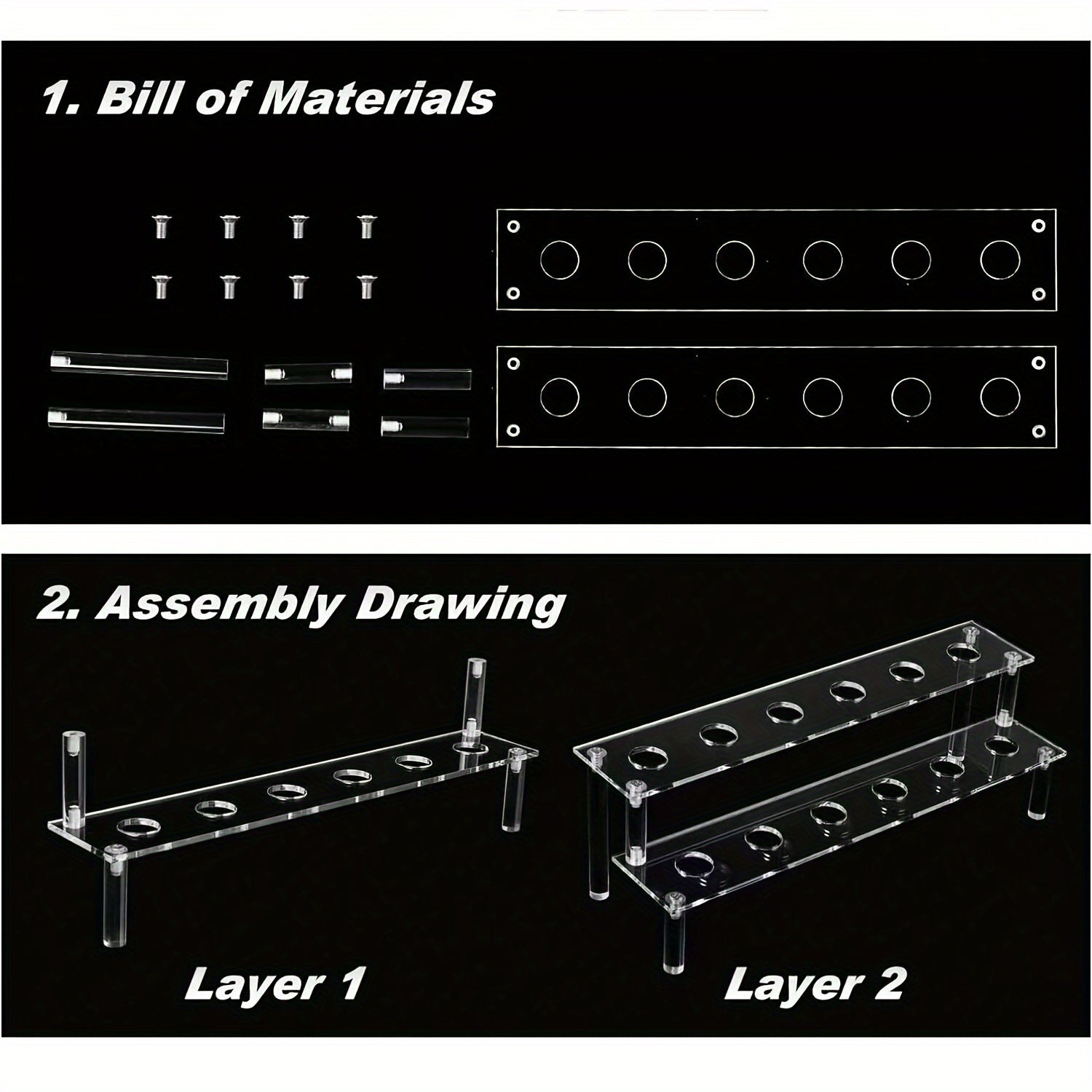 Acrylic Ice Cream and Popcorn Display Stand with 12 Slots for Parties and Events