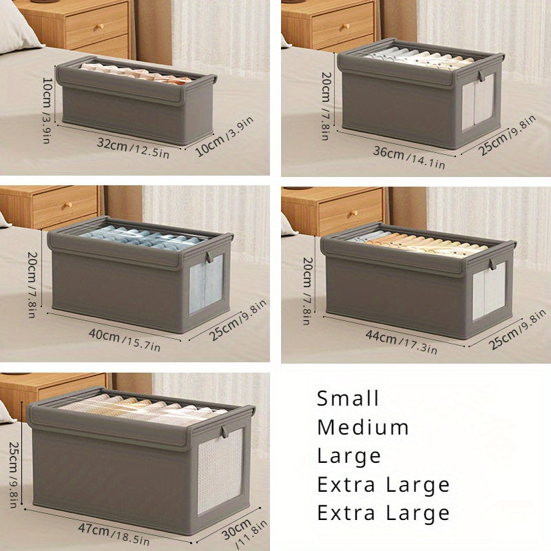 Large Canvas Storage Box with Lid for Clothes and Home Organization