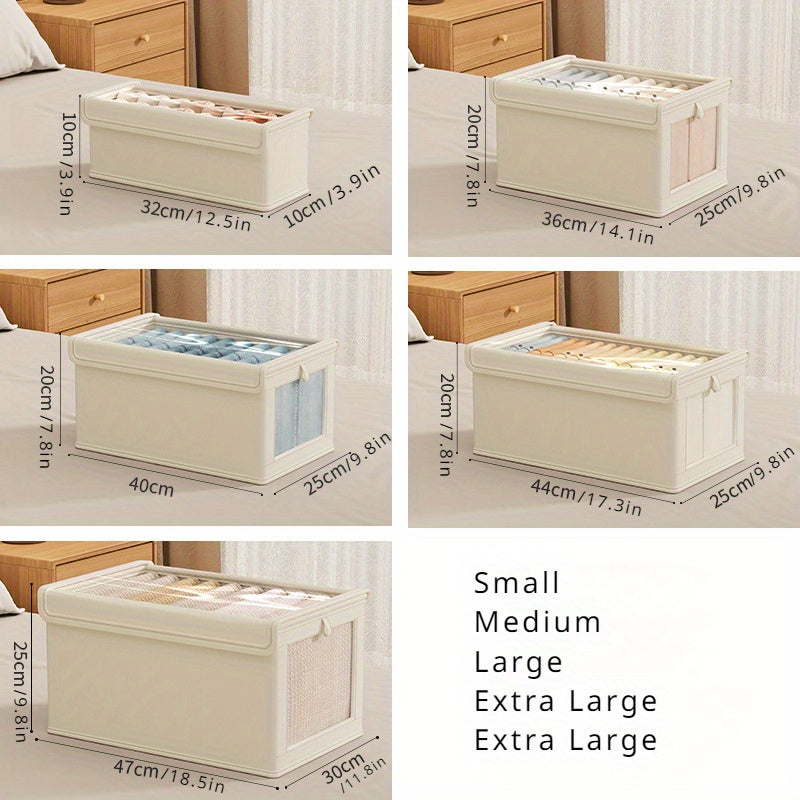 Large Canvas Storage Box with Lid for Clothes and Home Organization