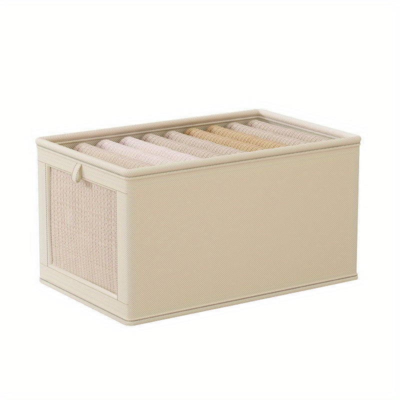 Large Canvas Storage Box with Lid for Clothes and Home Organization