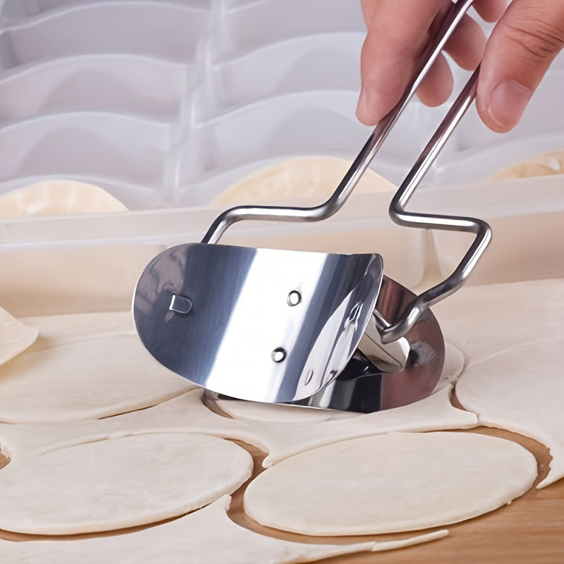 Stainless Steel Dumpling Maker Set with Dough Roller and Cutter for Home Kitchen