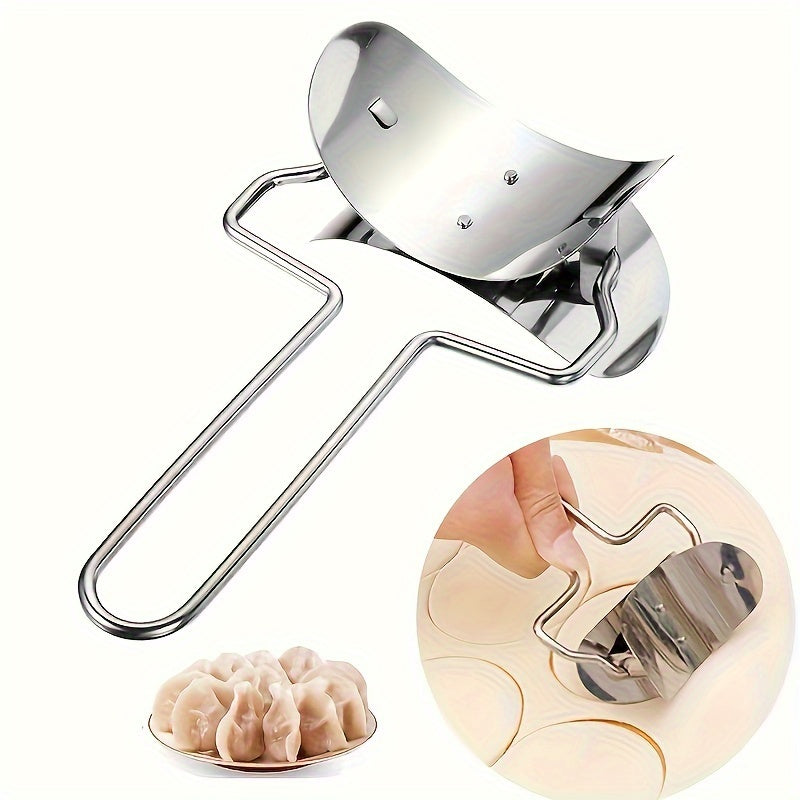 Stainless Steel Dumpling Maker Set with Dough Roller and Cutter for Home Kitchen